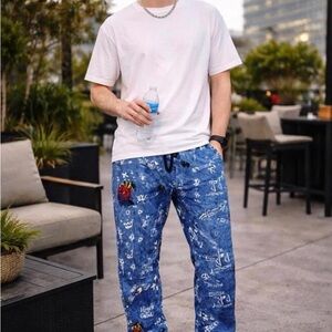 Blue Graphic Sweatpants